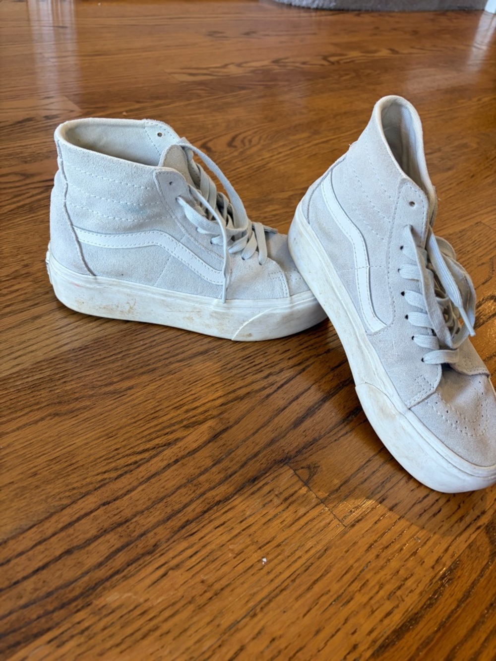 High Top Suede Skate Sneakers in Light Gray